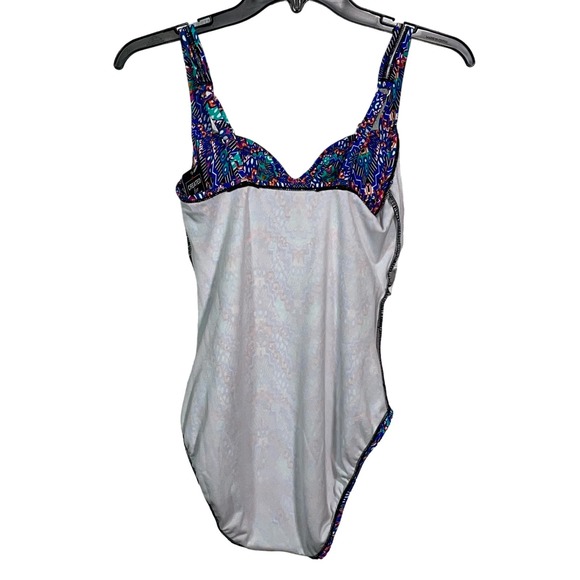 Swim SolutionsTummy-Control Shirred One-Piece Swimsuit, blue 8 - Picture 9 of 13